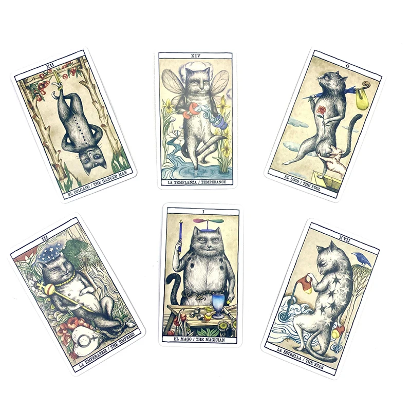 78 sztuk / zestaw nowych kart Tarot Cats Ana Juan Wodoodporne, trwałe akcesoria do gier planszowych w domu