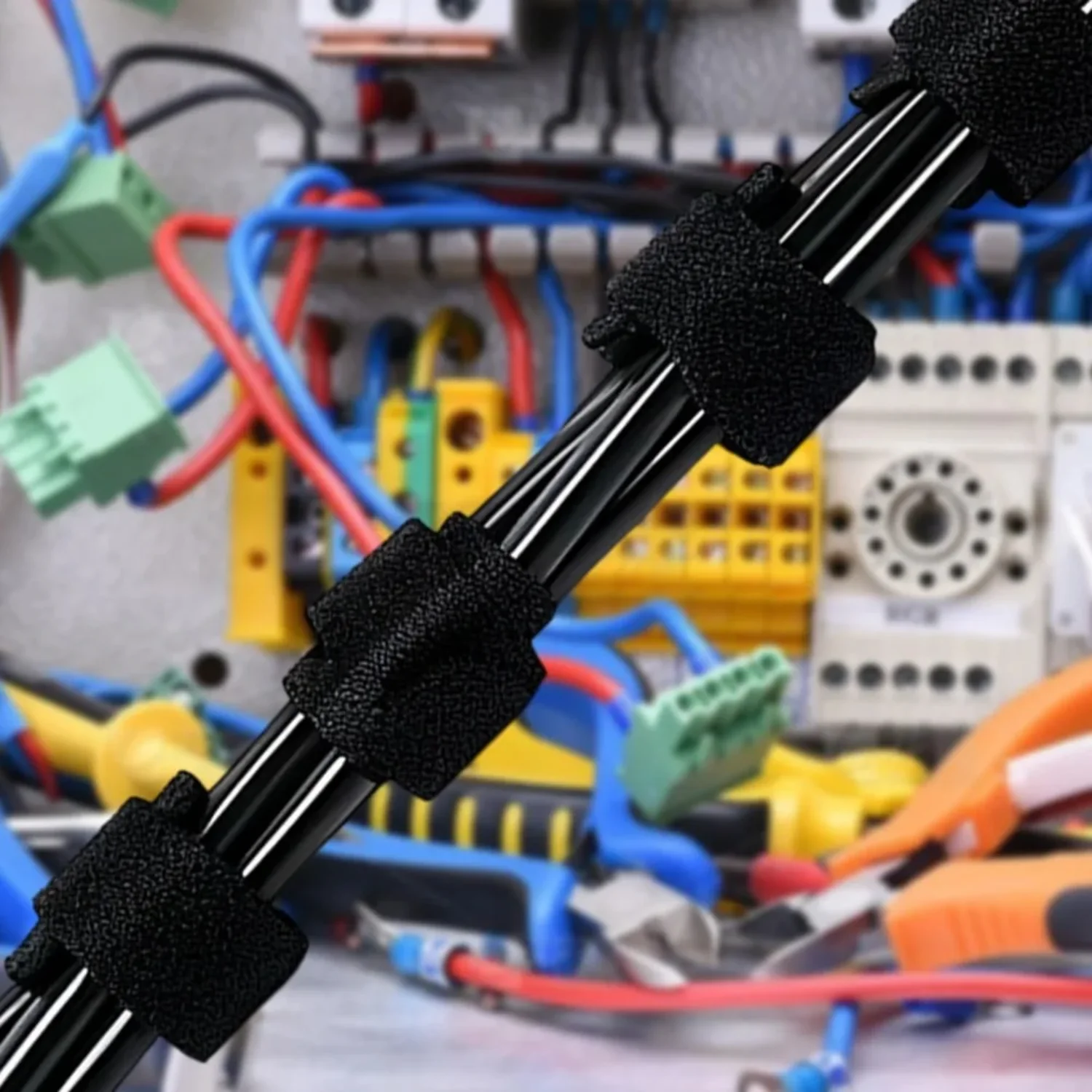 10-100PCS Reusable Cable Ties Nylon Loop Hoop Fastener Tape Hook and Loop Straps Nylon Securing Wire Cord Ties Organizer