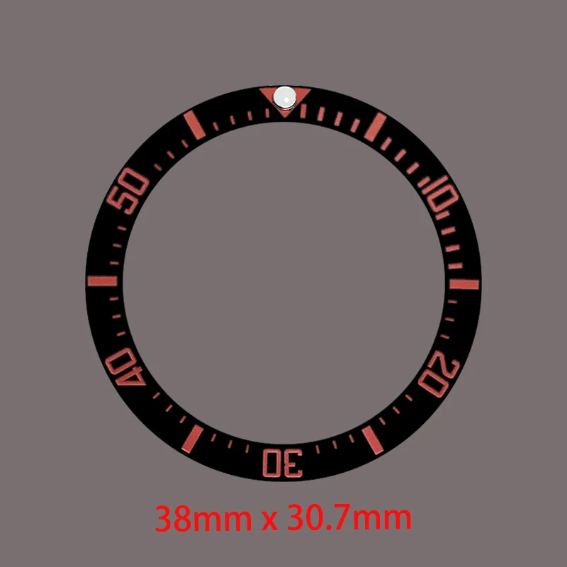 Anneau d'insertion de lunette en céramique incurvée, 38mm x 30.7mm, adapté au boîtier de montre SKX007 SRPD SUB, mouvement NH35 NH36, pièces de rechange pour hommes