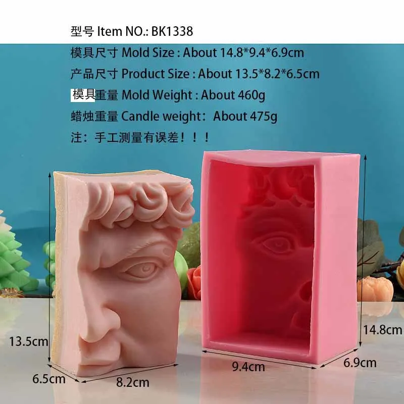 

David Face Candle Silicone Mold for Handmade Chocolate Decoration Gypsum Aromatherapy Soap Resin Candle Silicone Mould