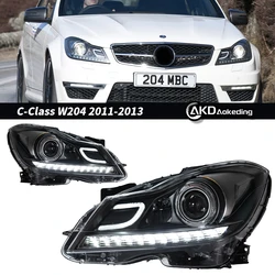 Auto Parts For W204 Headlights 2011-2013 C200 C300 C Class latest Styling LED DRL Dual Projector Car Accesorios Modified