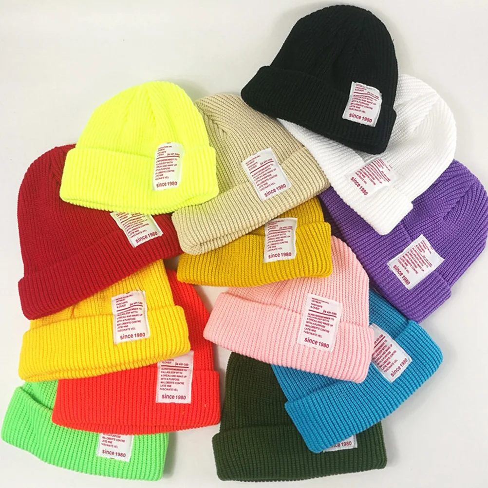 

Infant Baby Hat Knitted Cap Fluorescent Green Soft Comfortable Stretchy Perfect for Photos Parties Gifts and Decorations