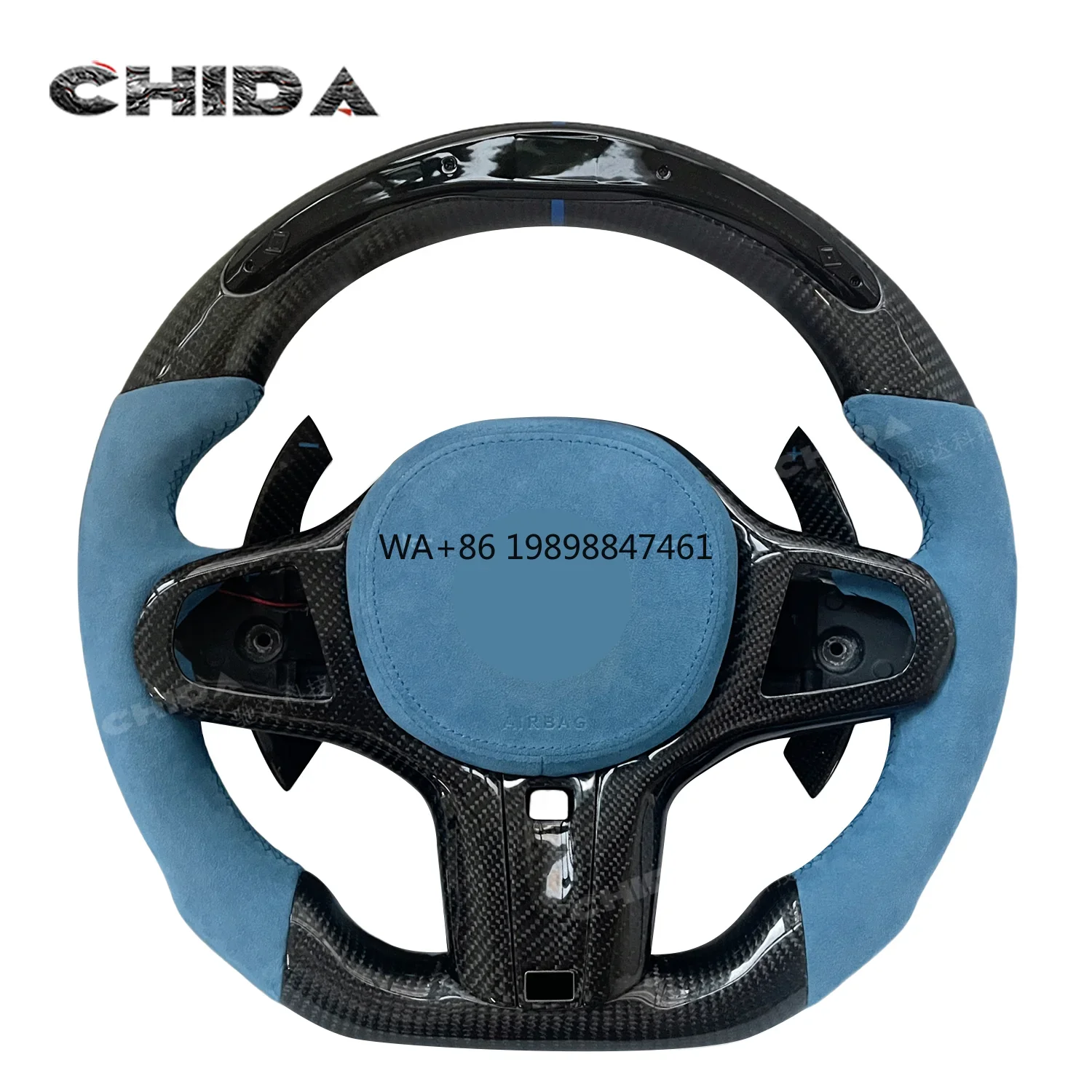 

Dark Blue Performance Carbon Custom Steering Wheel for BMWs F30 F31 F32 F10 F20 F22 F15 F16 X3 X4 X5 X6 G20 G30