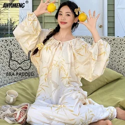 Cotton Nightgowns for Women Autumn New Lady Long Gowns Fashion Elegant Stylish Sleepshirt Loose Nightwear Casual Chic Girl Dress