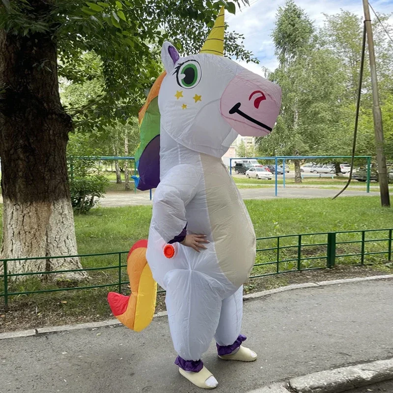 

Рождественский надувной костюм, стоячий надувной костюм единорога, подходящий для ролевой тематической вечеринки, надувной наряд