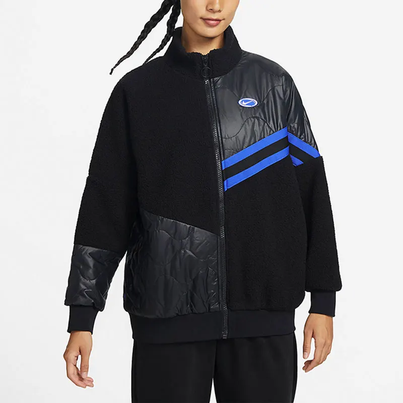 

Nike genuine seasonal new women's sport lamb wool stand collar jacket FB1821-010