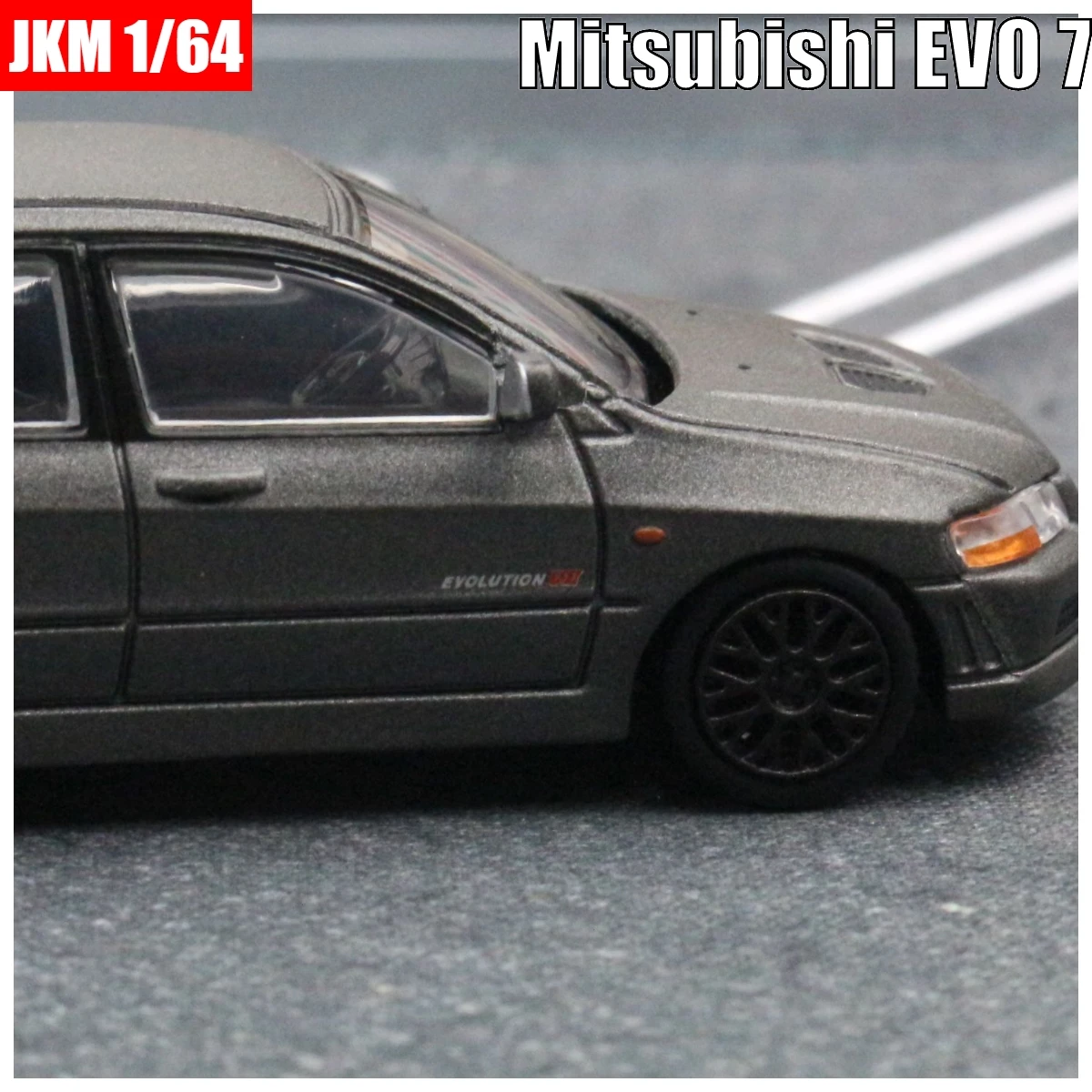 1:64 Mitsubishi Initial D EVO 7 Ⅶ Miniature Model, JKM 1/64 Premium Toy Car Vehicle Free Wheels Diecast Alloy Collection Gift