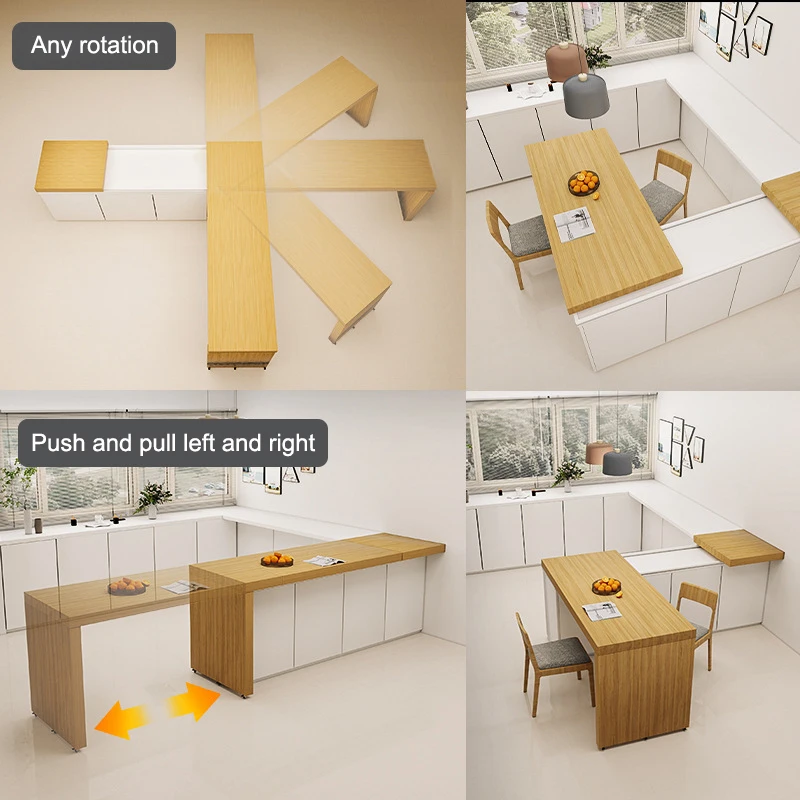 Top Rail System Rotating Mechanism Pull Out Expandable Countertops Accessories Sliding Table for Kitchen Island Extension view 6