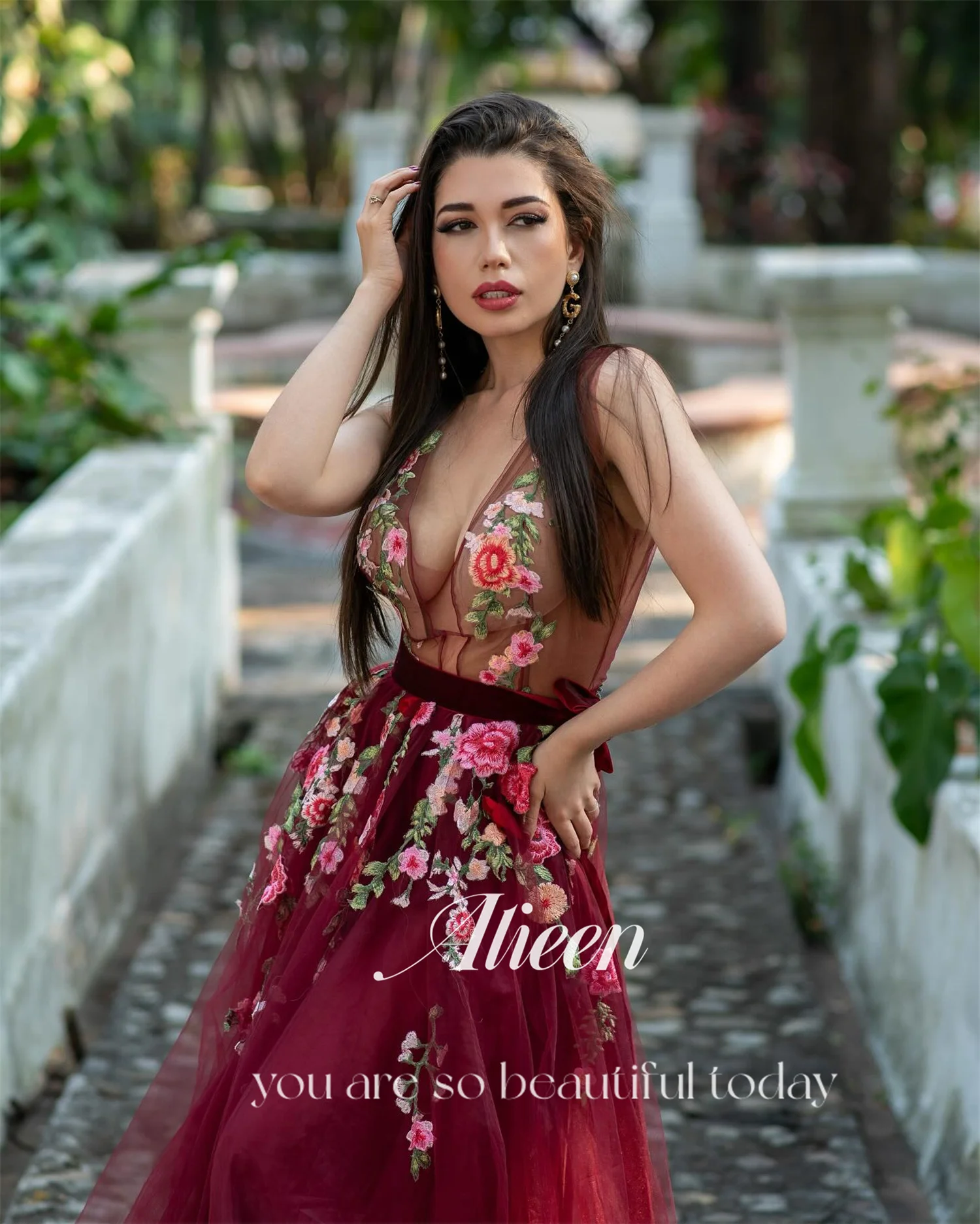 Aileen Flowers Prom Dresses 2025 Woman فساتين سهرة New in Dresses for Special Occasions Customized Transparent Evening