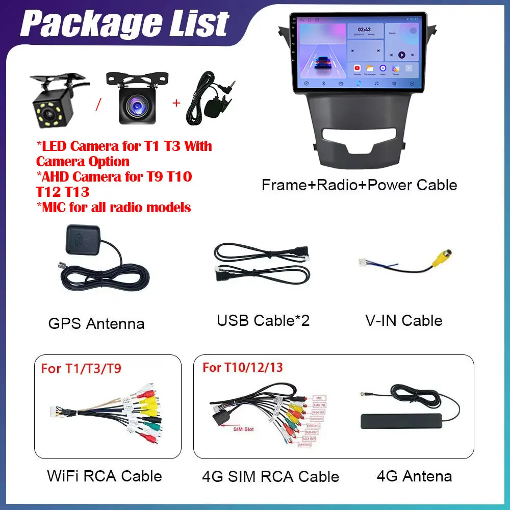 ل سانج يونج Korando 3 Actyon 2 2013-2017 أندرويد 14 راديو السيارة ستيريو الوسائط المتعددة مشغل فيديو نافي نظام تحديد المواقع Carplay Autoradio DSP HU