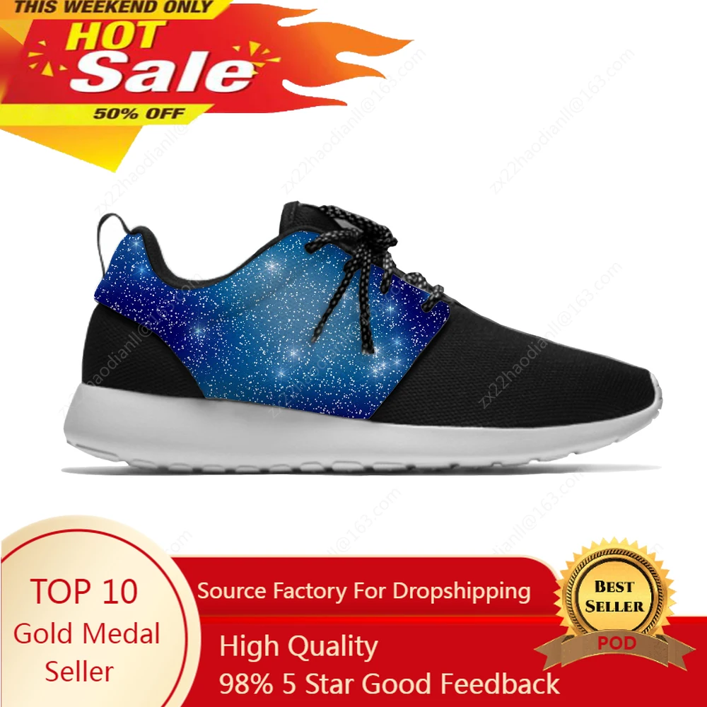 

Twinkling star Starry sky Galaxy Funny Personality Sport Running Shoes Casual Breathable Lightweight 3D Print Men Women Sneakers