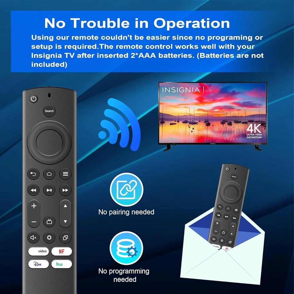 Paquete de 2 mandos a distancia universales de repuesto AEF1-2 para televisores Insignia, Toshiba Smart TV, Hisense Smart TV, AMZ Omni TV NS-RCFNA-21
