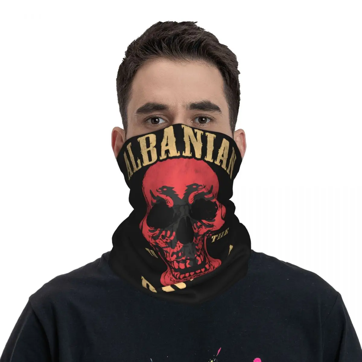 The Bones Albanian Eagle Bandana Neck Cover Motocross Face Scarf Balaclava Cycling Unisex Adult Breathable