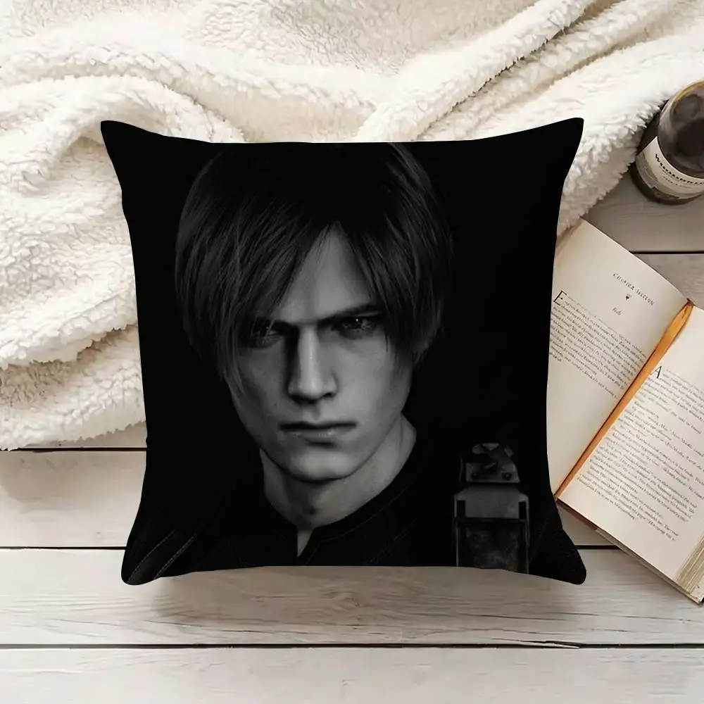 R-Resident E-Evil L-Leon Kennedys Various Sizes Square Pillow Case For Car Home Bedchamber Decor
