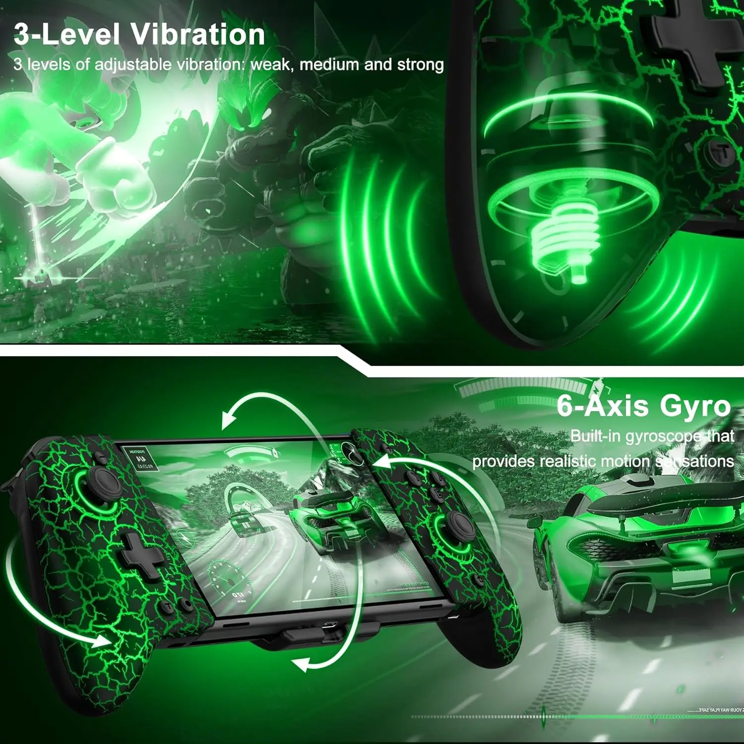 وحدة تحكم DinoFire Switch، للتبديل Joy Con، وحدة تحكم Joypad من قطعة واحدة لوضع Nintendo Switch OLED المحمول