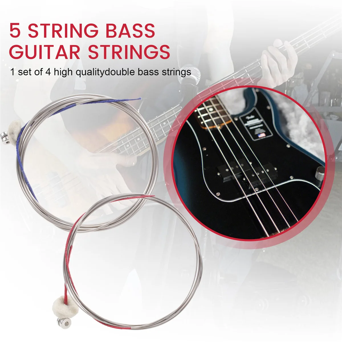 4Pcs/Set Upright Bass Strings Double Bass Strings 4/4 3/4 1/2 1/4 1/8 Size 1Th 2Rd 3Nd 4St Contrabass Strings