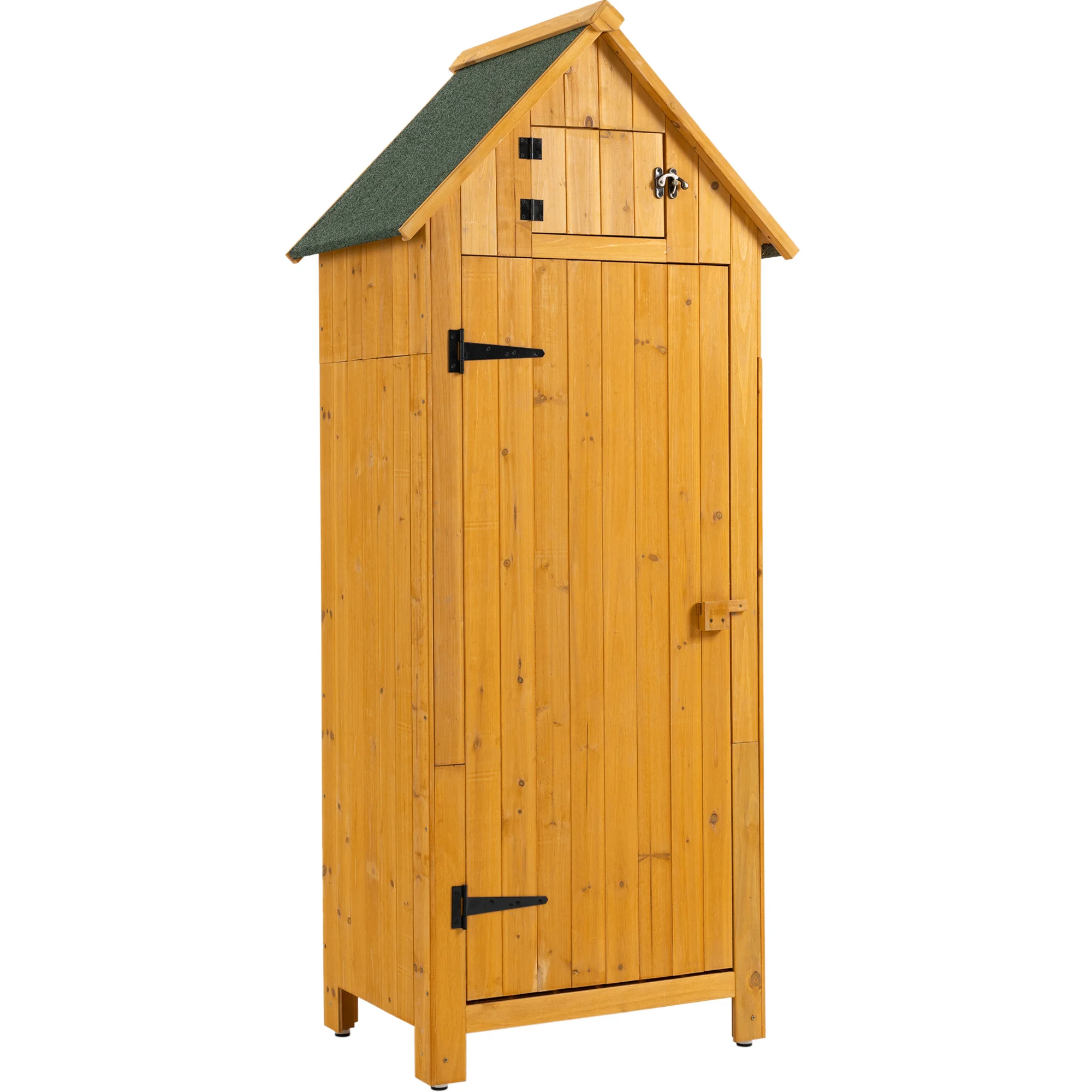 

Wooden Tool Shed for Garden Patio Backyard, 30.3"L X 21.3"W X 70.5"H Outdoor Storage Cabinet; Natural/Gray