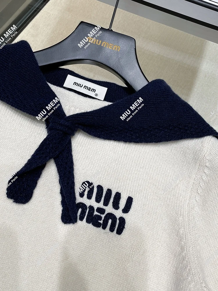 

Miumem High End European Sle Женский трикотажный однотонный темно-синий воротник College Sle Long Sve Regular Fit Premium Quali