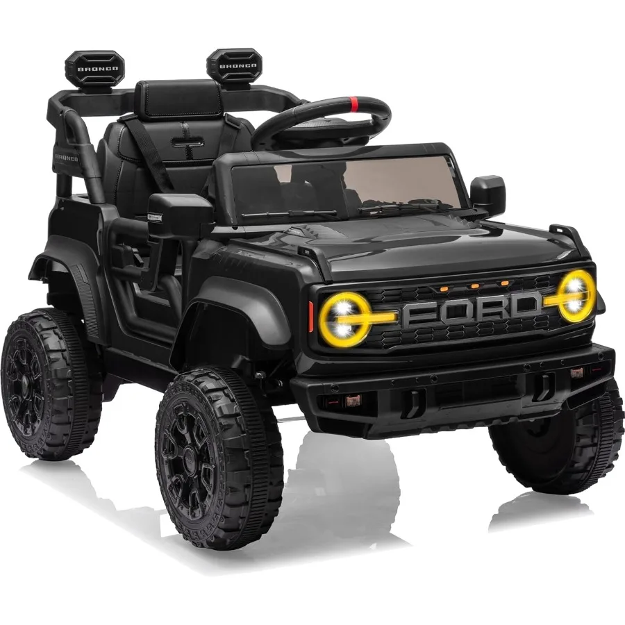 ألعاب ركوب 12 فولت للأطفال، مركبات برونكو رابتور الكهربائية المخصة للأطفال، سيارة تعمل بالبطارية للأطفال الصغار بأبواب مزدوجة