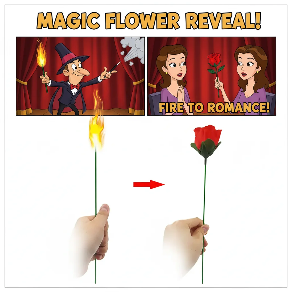 Novelty Surprise Prank Joke Mystical Fun Toy Torches Change Roses Magic Tricks Fun Romantic Present Bar Illusion Props