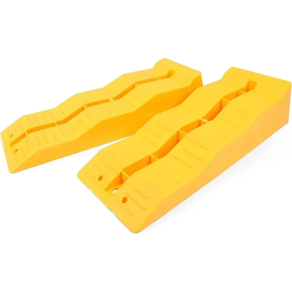 50939 3-Steps RV Leveling Ramps Yellow Camper & Trailer - Set of 2 Wheel Chocks