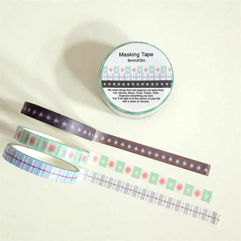 Papierband im koreanischen Stil, Sternstreifen, einfaches Muster, Aufkleber, Handbuchmaterial