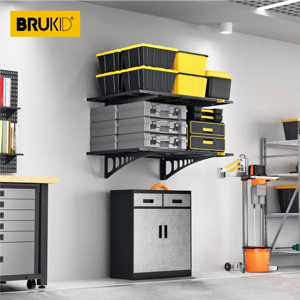 

2x3ft Adjustable Rail Wall Garage Storage Shelf, for Tool Room, Storage Room, Store Supermarket Wall Storage Shelving Rack