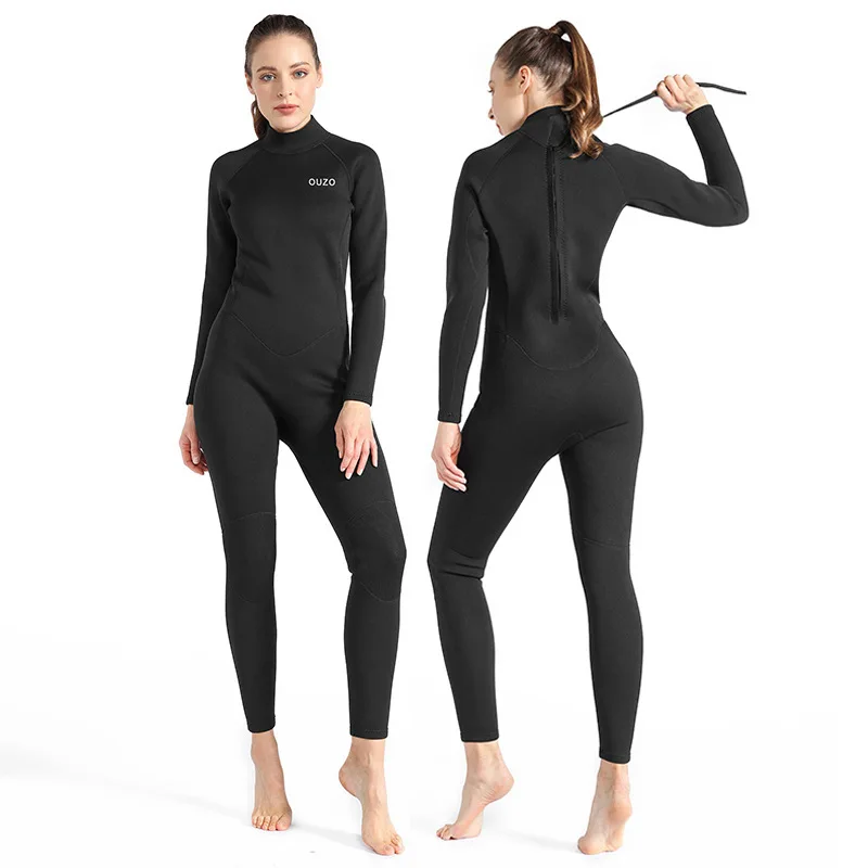 

1.5mm Neoprene Women Men Long Sleeve Wetsuit Back Zip Full Bodysuit Swimwear for Diving Surfing Spearfishing Snorkeling Sailing