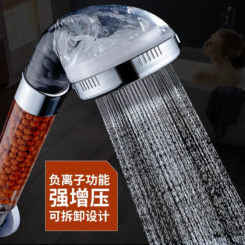 High temperature resistant stone negative ion showerhead, pressurized water-saving water heater, new material showerhead