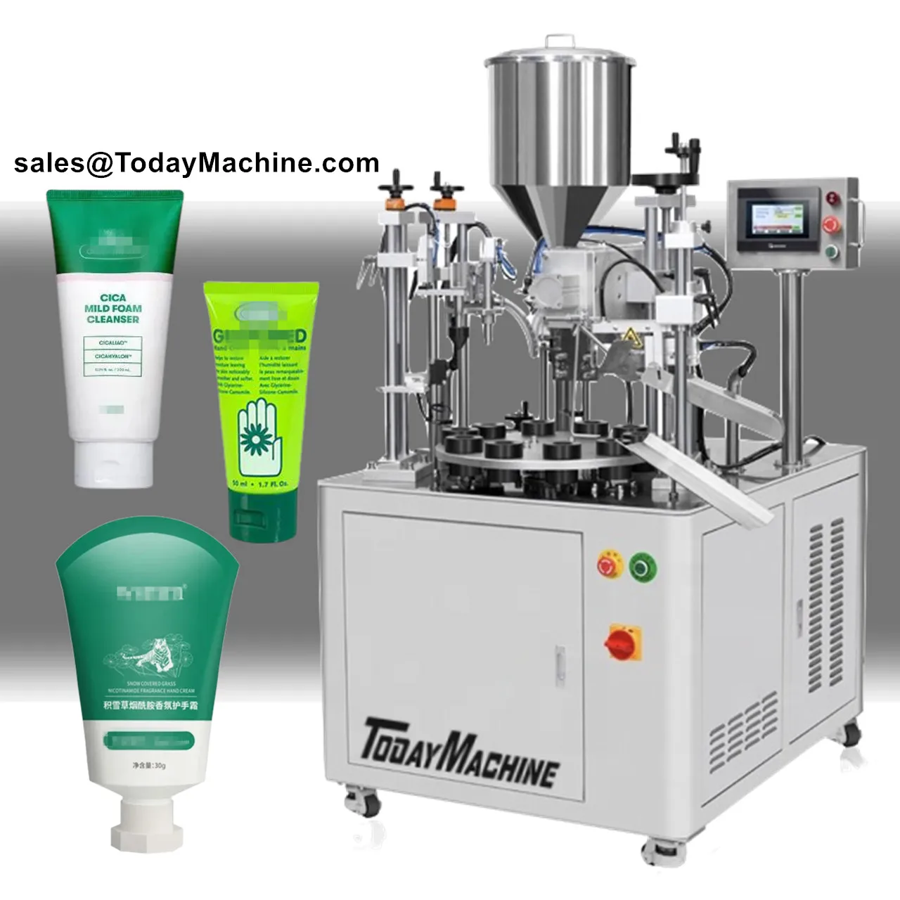 Automatische Rohrfüll-Versiegelungsmaschine für Körperlotion, Emulsion, Essenz, Öl, Papaya-Creme