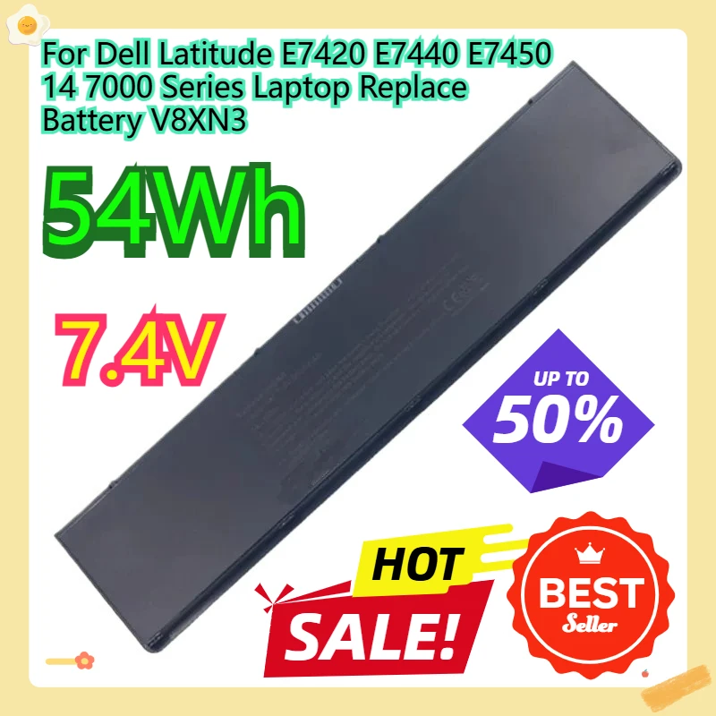 

For Dell Latitude E7420 E7440 E7450 14 7000 Series Laptop Replace Battery V8XN3 7.4V