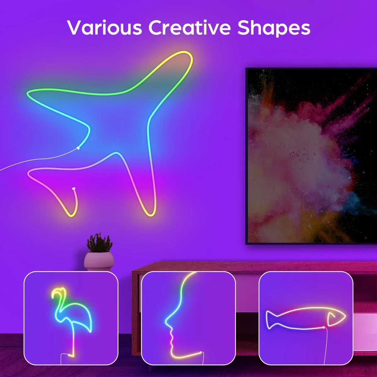 RGBIC Wifi Neon light LED Strip Tuya APP RGB Chasing Dream Color Waterproof Flexible Tape Alexa Google Home Garden Decoration