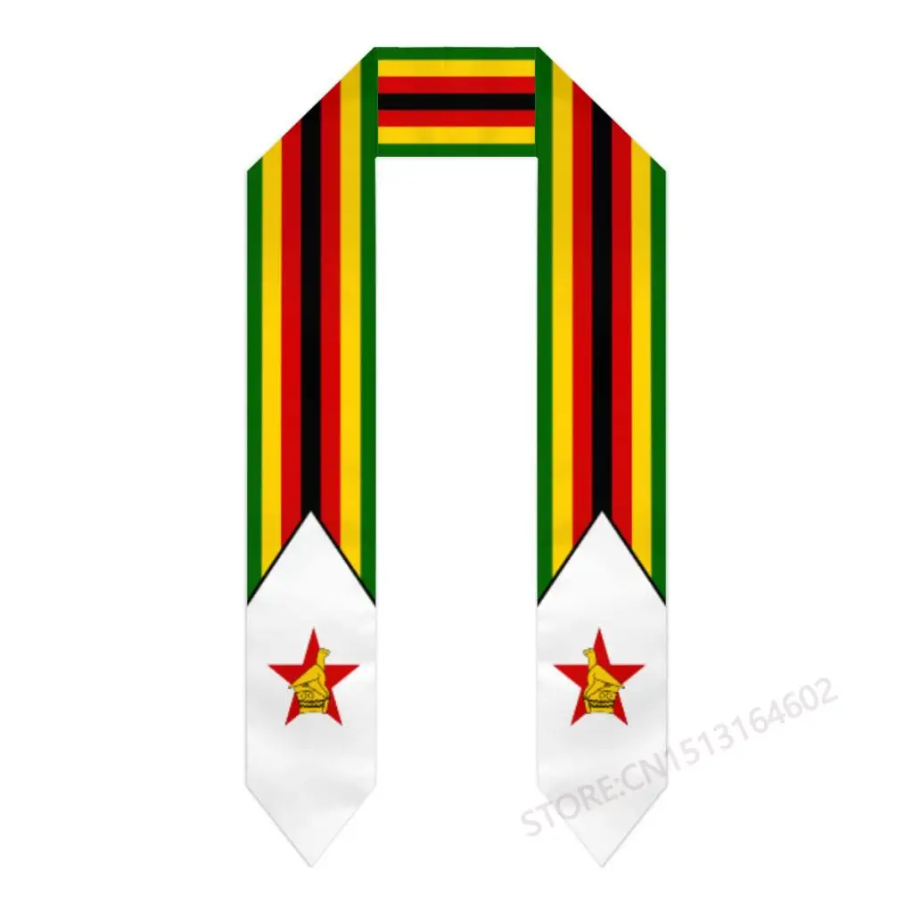 Custom Name Or Logo Zimbabwe Flag Graduation Stole Sash International Study Abroad Class of 2023 Shawl