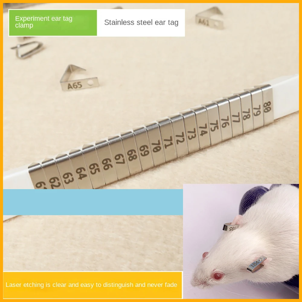 Professtional Rat Fish Mouse Guinea Pig Rodents Ear Tag Plier Stainless Steel Marker Identification Lable Laboratory Equipment