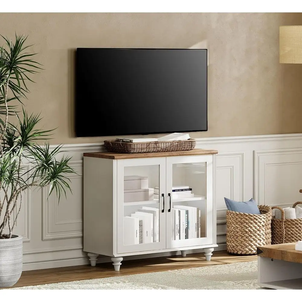 TV Stand or 43 Inch TV, Vintage Wooden TV ole Table Storage Cabinet or Living Room, armhouse Kitchen Sideboard Buet Cabinet with