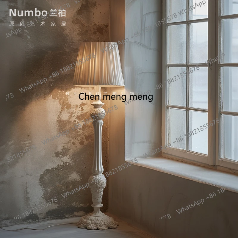 French cream wind floor lamp living room sofa vertical table lamp girl bedroom study advanced sense