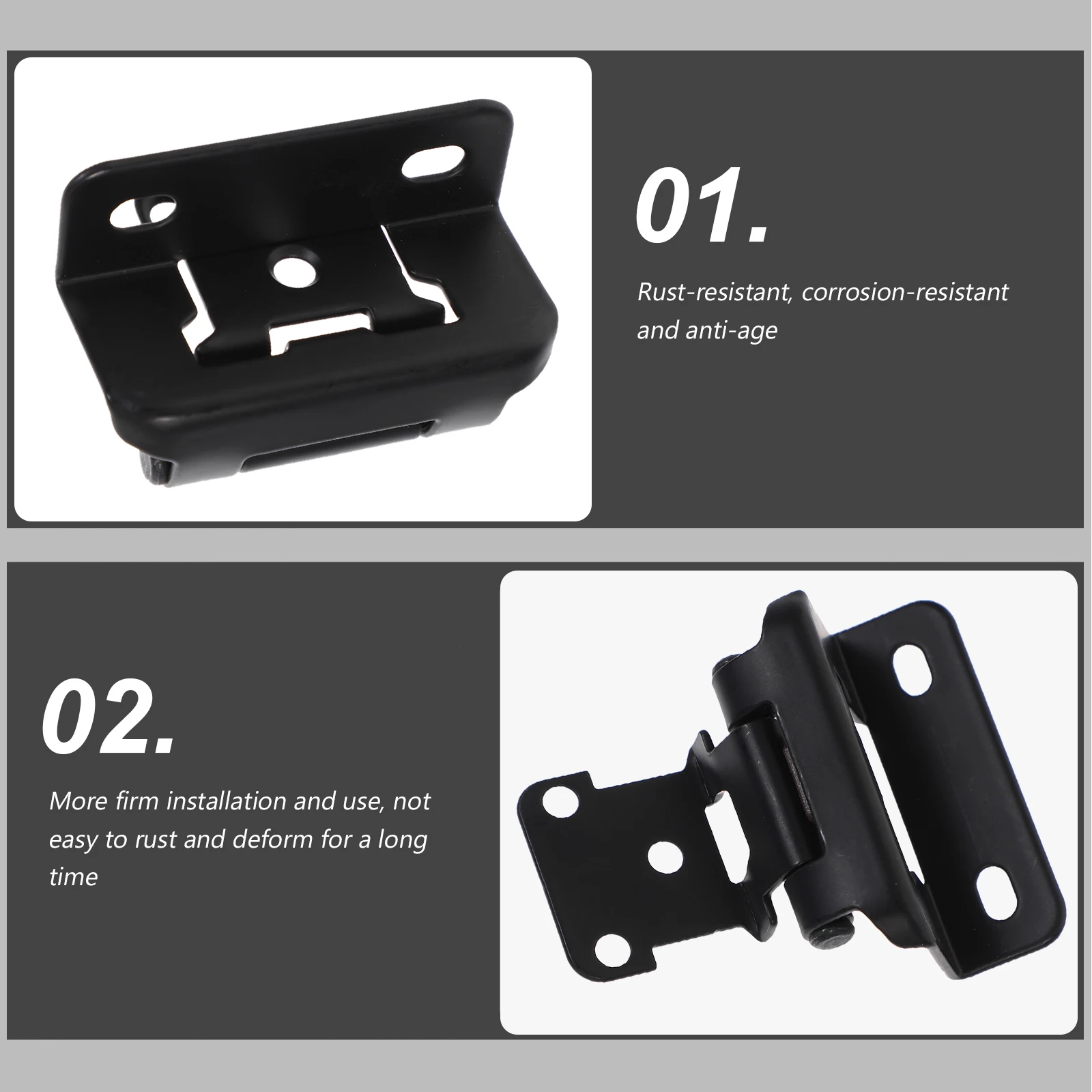 

4pcs Self Closing Hinges Black Iron Cabinet Door Hinge Kitchen Cupboard Spring Loaded Hardware Metal for Mobile
