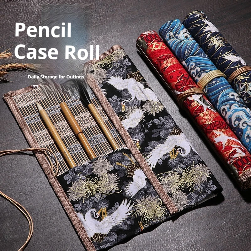 Chinese Retro Painting  Brush Roll for Calligraphy - Bamboo 