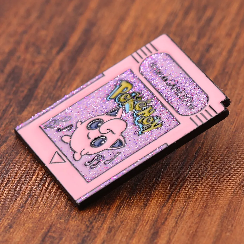Kawaii Glitter Enamel Pin Retro Game Shape Lovely Cartoon Elf Brooch for Backpack Denim Clothes Collection Ornament