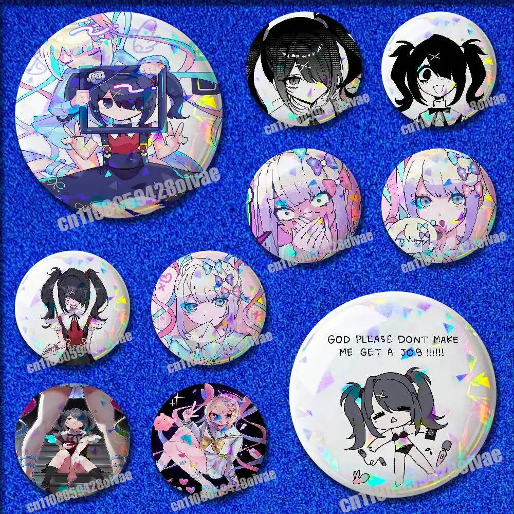 Needy Streamer Overload KAngel Ame Chan Insignia Badge Cover For 32mm 25mm 44mm 75mm 58mm Round Pin Brooch Decoration