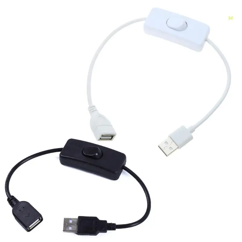 Kabel Pengisi Daya Catu Daya USB 30Cm/11,8 Inci Adaptor Famale Sakelar On/Off Dropship