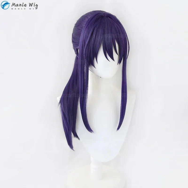 Game Souma Kanzaki ES Cosplay 75cm Dark Purple Heat Resistant Synthetic Hair Halloween Wigs + Wig Cap vc;'67gk;'9 - view 4