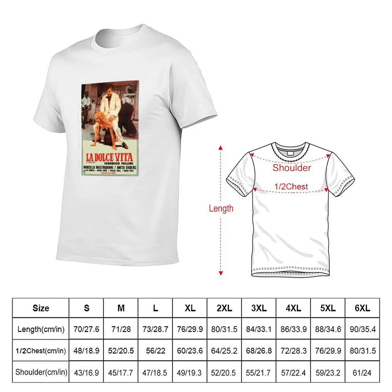 LA DOLCE VITA MOVIE FILM AESTHETIC TRAILER FEDERICO FELLINI T-Shirt man t shirt designer man t shirt luxury T-Shirt