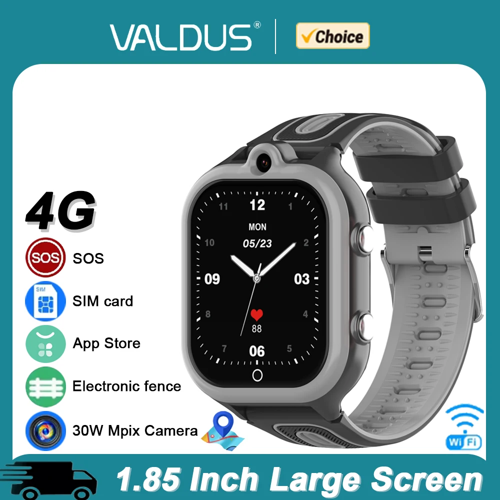 

VALDUS DF91 Kids Smartwatch Wiith 8GB Memory App Store WIFI GPS SOS SIM Card Camera Video Call Children Watch For Boys Girl Gift