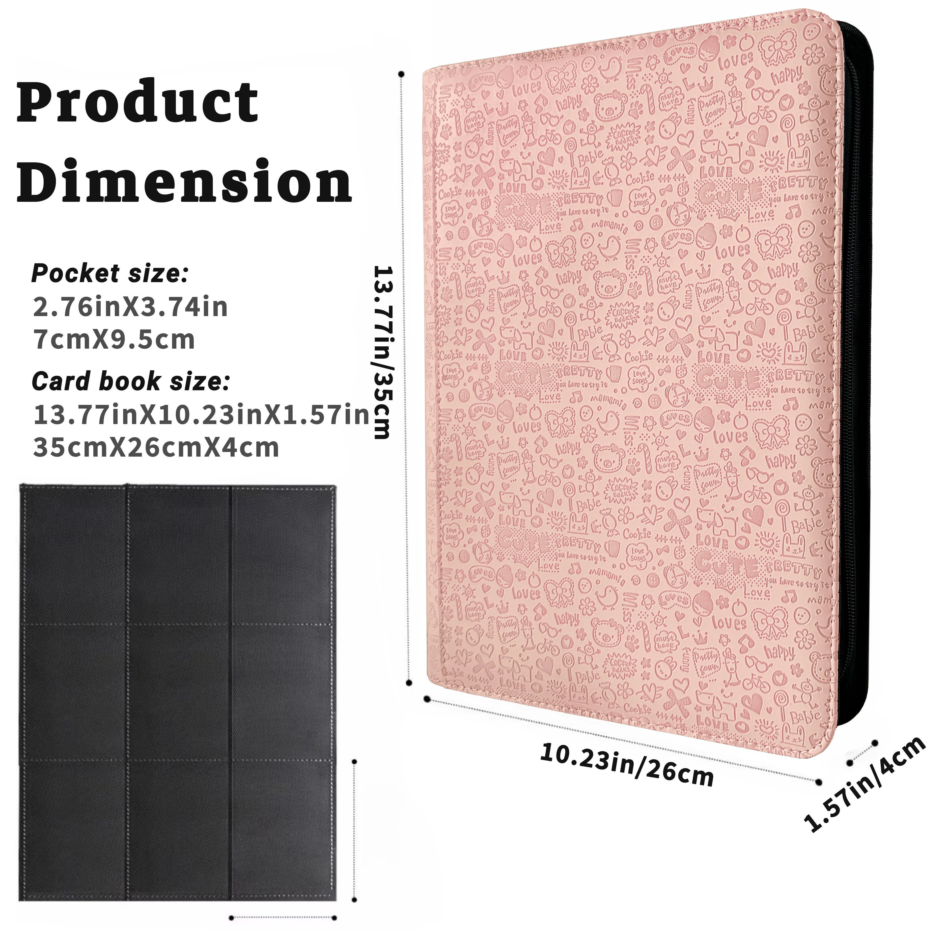 An Interesting Cartoon Pattern Card Storage Binder, Holds 360 Cards Album, 9-Pocket Double-Sided Pages, PU Leather, Perfect Gift