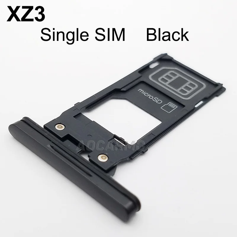 Aocarmo Single Dual Memory MicroSD Card Holder Reader SIM Tray