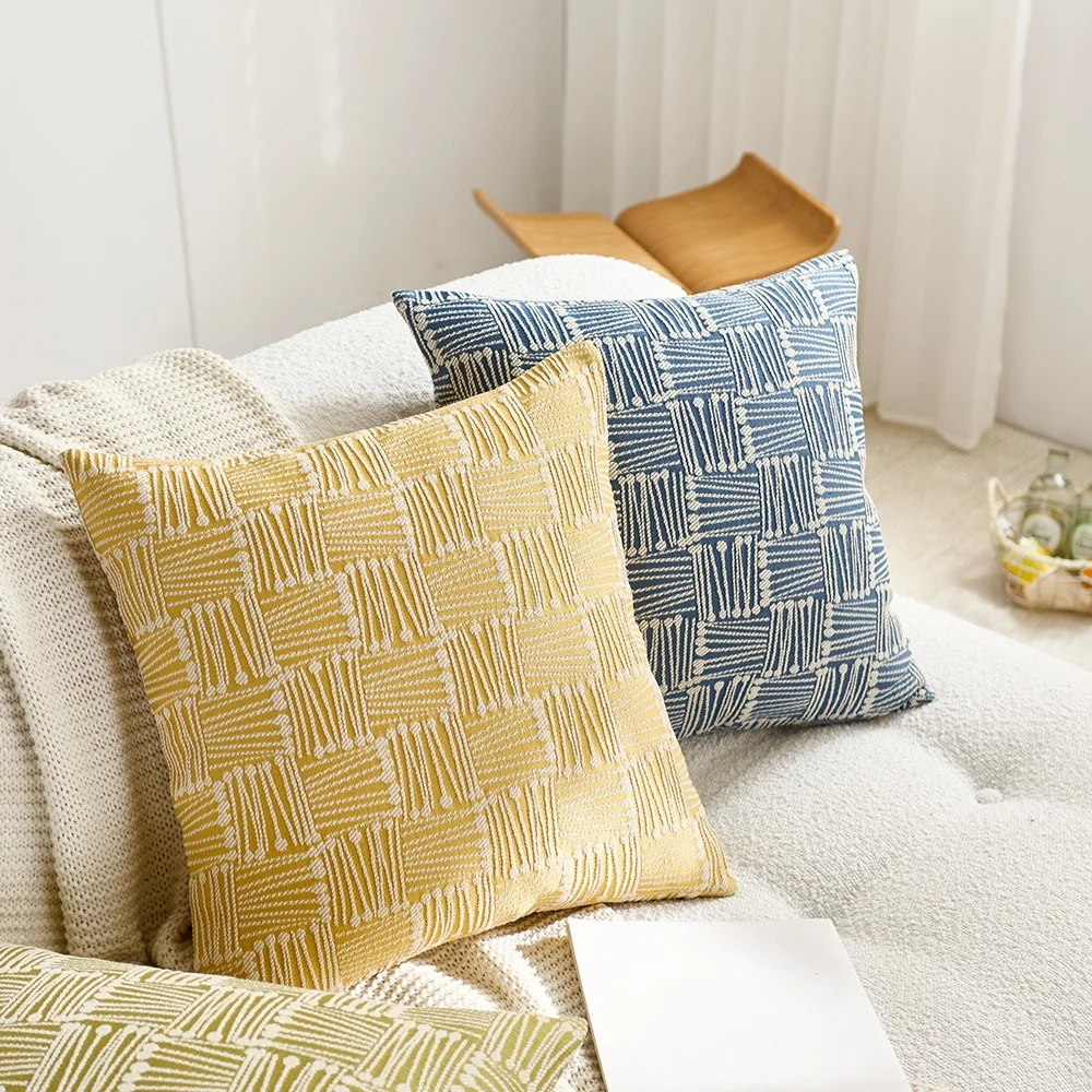 

Holiday Gift Purely Handmade Retro Jacquard Pillow High Luxury Soft Decorative Pillow Living Room Back Cushion Sofa Pillow Cover