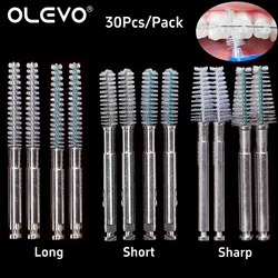 30 Pcs Dental Root Canal Cleaning Brush Teeth Interdental Clean Brushes Long Short Taper Head RA Shank Dentistry Lab Materials