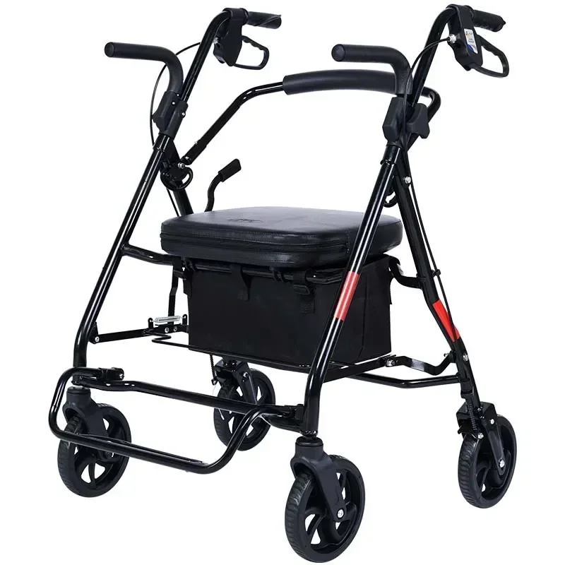 Old people carts, old people's shopping carts, four-wheeled walking carts, folding walking stick carts.