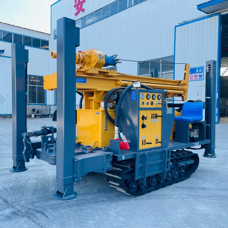 Plate-Forme Hydraulique de 200m avec Compresseur d'Air, Machine de Forage de Puits d'Eau